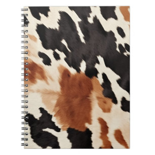 Western Brown Cream Animal Cowhide Notebook