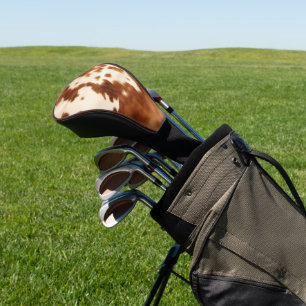 Western Brown Cream Cowhide Golf Head Cover