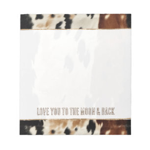 Western Brown Cream Cowhide Notepad