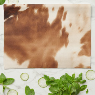 Western Brown Cream Cowhide Tea Towel