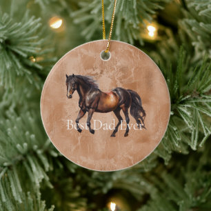 Western Brown Horse Ceramic Ornament