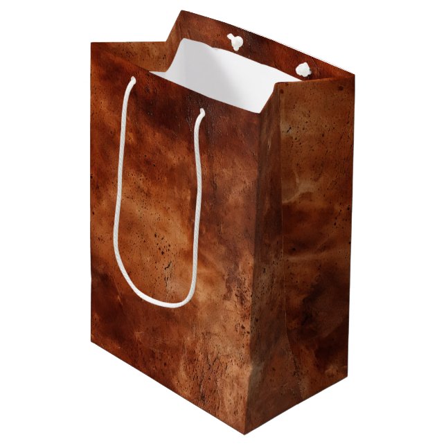 Western Brown Howdy Cowboy Brown  Medium Gift Bag (Front Angled)
