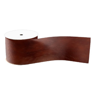 Western Brown Leather Look  Grosgrain Ribbon