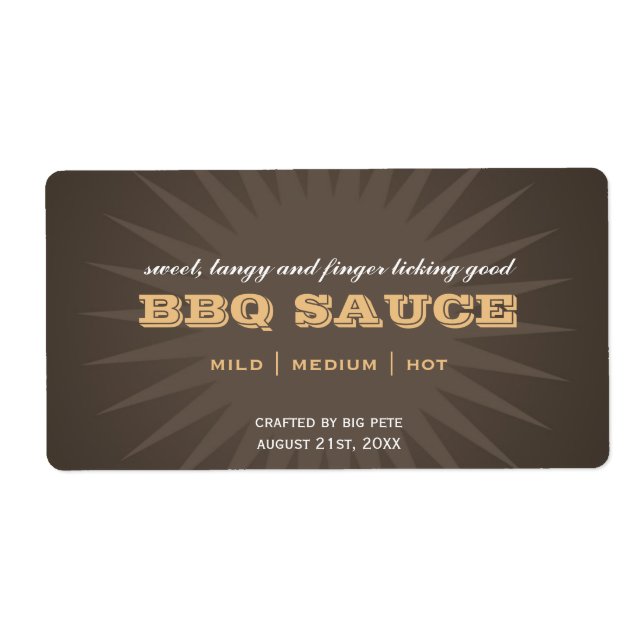 Western brown star burst kitchen sticker labels (Front)