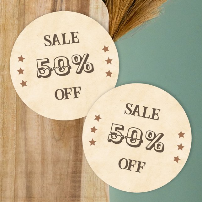 Western brown store promotion sale sticker (Creator Uploaded)