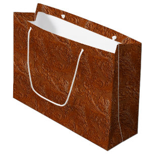Western Brown Tan Bohemian Art Large Gift Bag