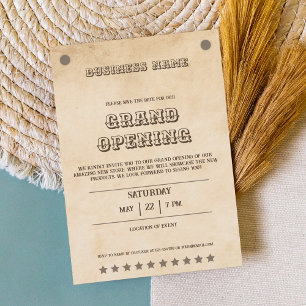 Western brown versatile southern business event invitation