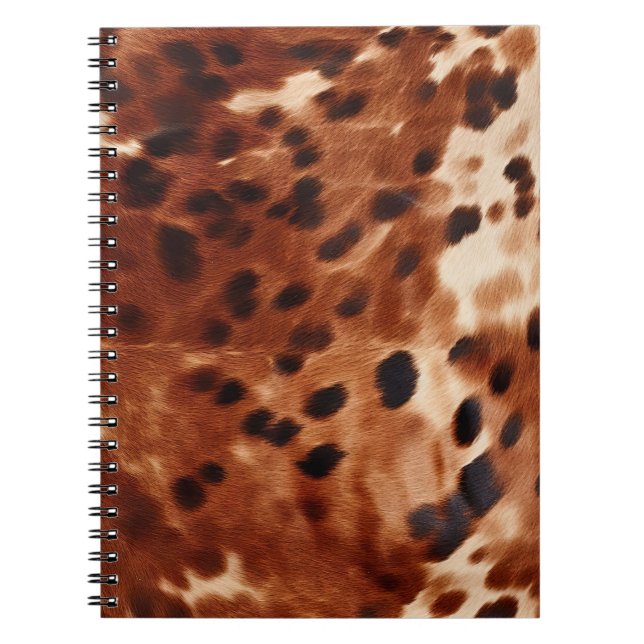 Western Brown White Black Animal Cowhide Notebook (Front)