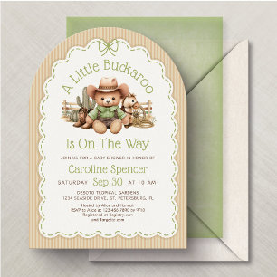 Western Buckaroo Green Baby Shower Invitation