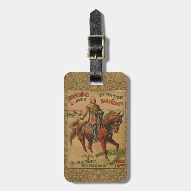 Western Buffalo Bill Wild West Luggage Tag (Front Vertical)