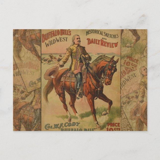 Western Buffalo Bill Wild West Postcard (Front)