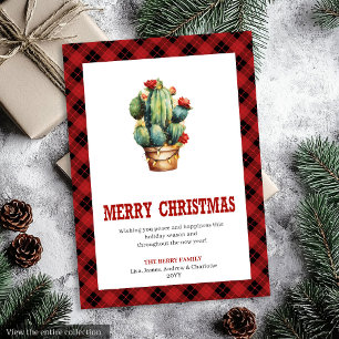 Western Buffalo Plaid Christmas Greeting Card