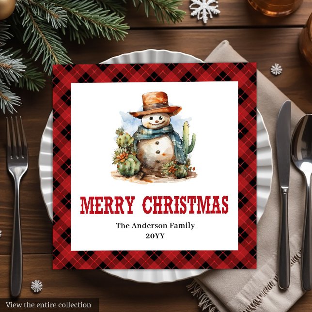 Western buffalo plaid napkins Christmas party set (Western buffalo plaid napkins Christmas party set

)