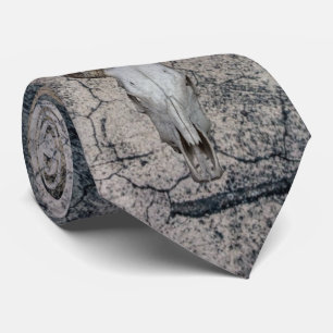 Western Bull Cow Cattle Skull Tie