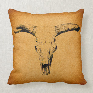 Western Bull Horns Cushion
