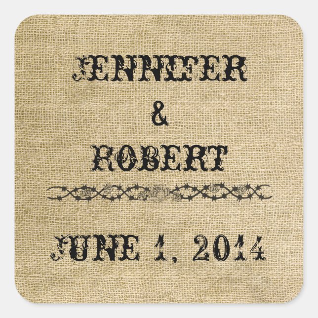 Western Burlap Envelope Seal (Front)