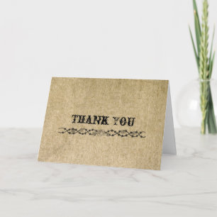 Western Burlap Thank You card