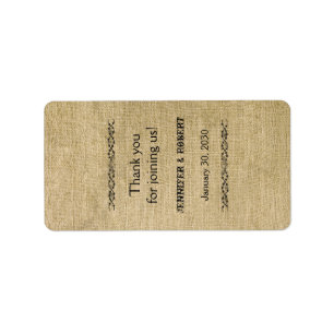 Western Burlap Wedding Lip Balm Label