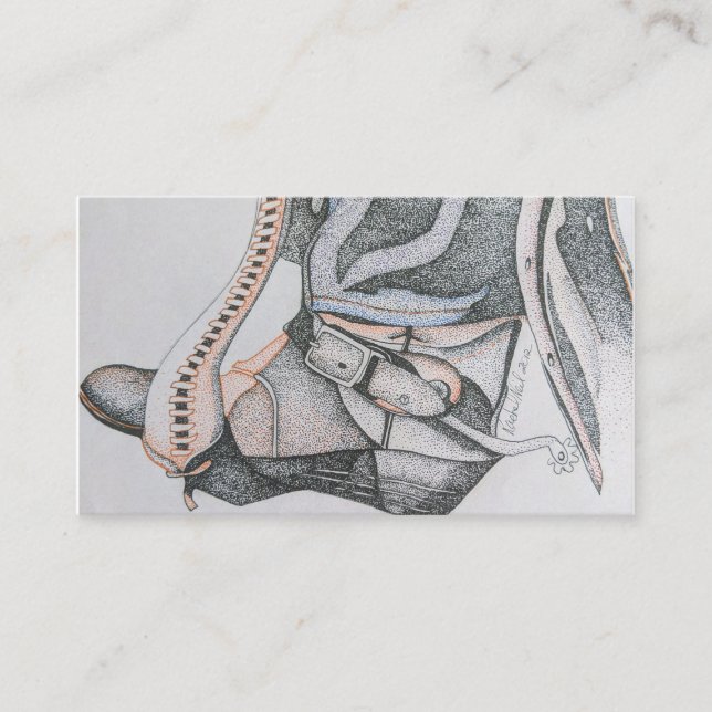 Western business cards, Cowboy boot business cards (Front)