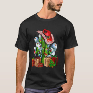 Western Cactus With Cowboy Hat Merry Christmas Tre T-Shirt