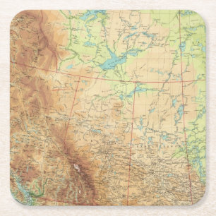 Western Canada Square Paper Coaster