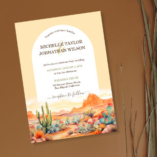 Western Canyon Mexican Cactus Desert Boho  Invitation