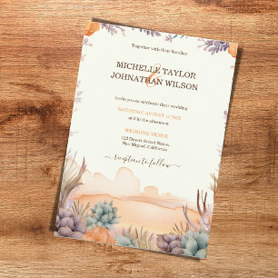 Western Canyon Mexican Cactus Desert California  Invitation