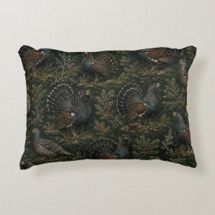 Western capercaillie Illustration Decorative Cushion