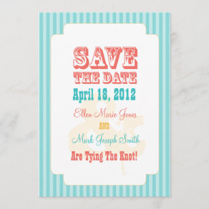 Western Carnival - Save The Date Blue & Coral