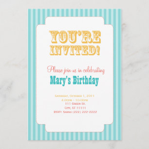 Western Carnival - You're Invited! - Blue & Yellow Invitation