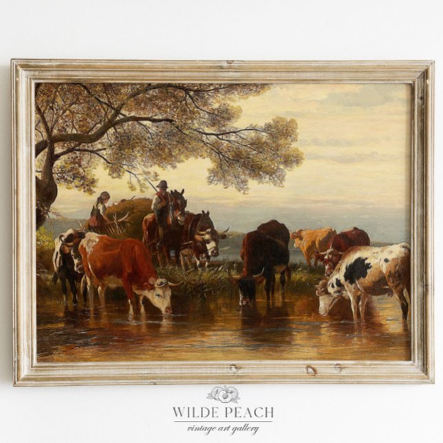 Western Cattle Vintage Ranch Painting Poster (Creator Uploaded)