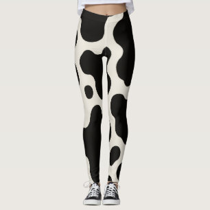 Western Charm Rodeo Season Fun Cow Print Leggings