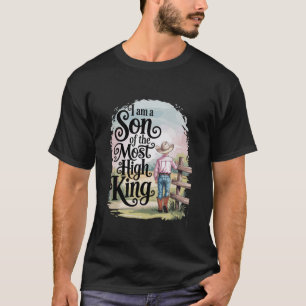 Western Christian Cowboy - Religious Bible Quote F T-Shirt