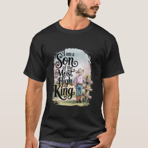 Western Christian Cowboy - Religious Bible Quote F T-Shirt