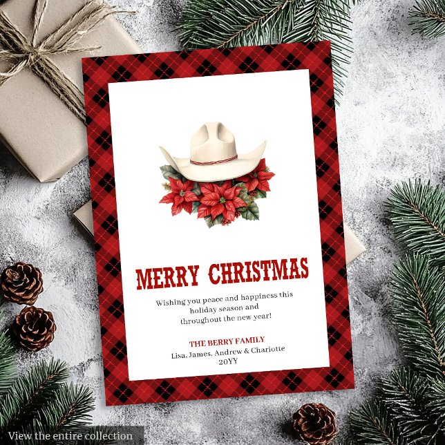 Western Christmas card farmhouse plaid design (Western Christmas card farmhouse plaid design

)