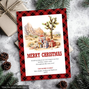 Western Christmas card red black ranch style