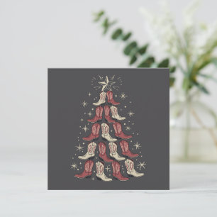 Western Christmas Cowboy Boot Tree Cowgirl Boots  Holiday Card