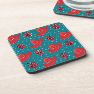 Western Christmas Cowboy Hats And Candy Canes Coaster