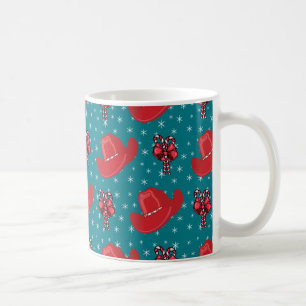 Western Christmas Cowboy Hats And Candy Canes Coffee Mug