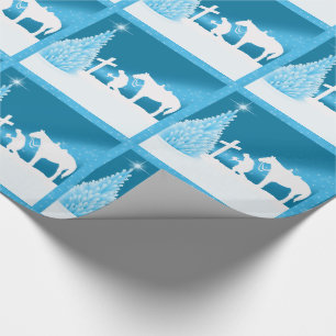 Western Christmas Cowboy Praying Wrapping Paper