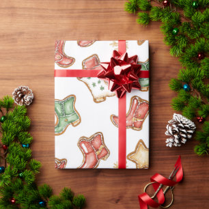 Western Christmas Cowgirl Cowboy  Wrapping Paper