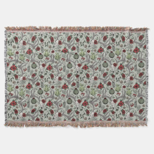 Western Christmas Deer Skulls Antlers and Cactus Throw Blanket