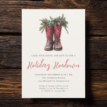 Western Christmas Hoedown Party Boots Holiday