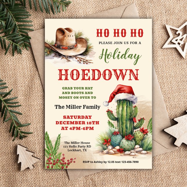 Western Christmas, Holiday Hoedown Invite, Cowboy  Invitation (Creator Uploaded)