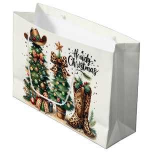 Western Christmas Large Gift Bag
