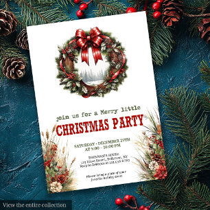 Western Christmas party invite with cowboy hat