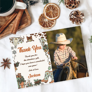 Western Christmas Party Thank You Card Photo