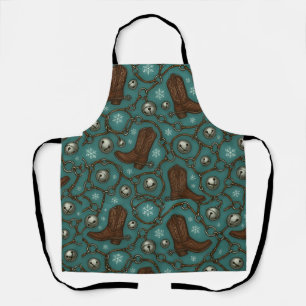 Western Christmas Pattern Apron