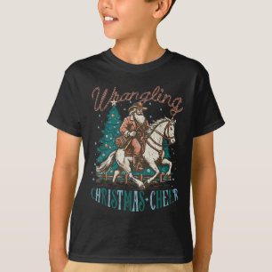 Western Christmas Wrangling Christmas Cheer Cowboy T-Shirt