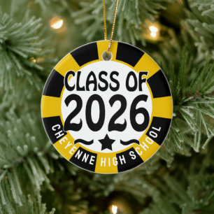 Western Class of 2026 Photo Graduation Ceramic Ornament